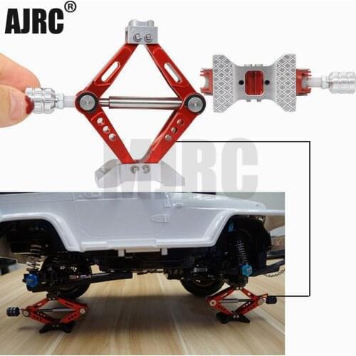 AJRC RC Car 1:10 Scale Adjustable Metal Scissor Jack Tool for RC Crawler Axial SCX10 Traxxas TRX6 G63 Tamiya CC01 D90 D110 TRX-4