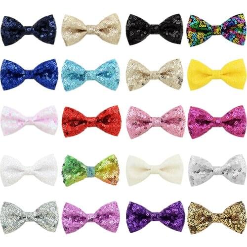 20pcs/lot Sequins Hair Bows For Baby Girls New Handmade With Clips Boutique Barrettes Hairgrips Headwear Hair Accessories