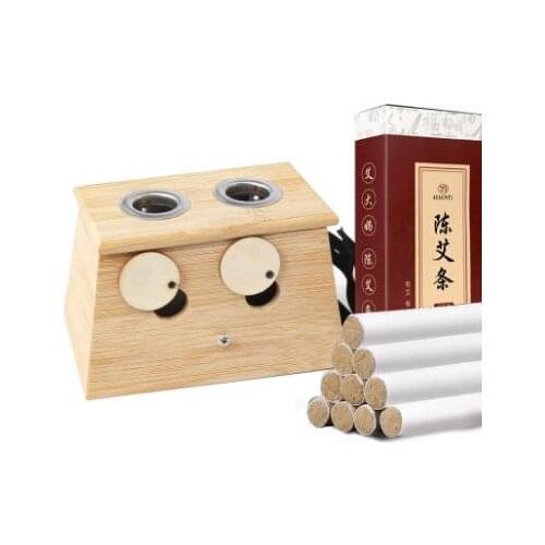 Wooden bamboo moxa sticks physical therapy health moxibustion box wooden general body moxibustion family moxa sticks fumigation