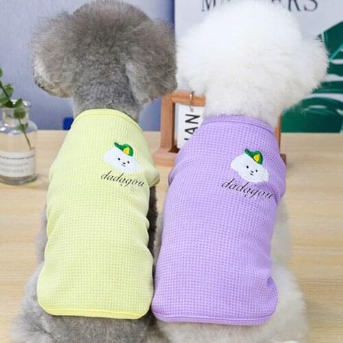 Breathable Cute Dog Clothes Puppy Cat Tshirt Sleeveless Vest Shirt Summer For Small Dogs Maltese Pomeranian Pet Costume Clothing