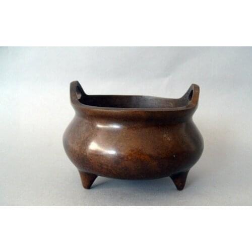 Elegant old Qing Dynasty copper censer/ incense stove,with mark, best collection& adornment,Free shipping