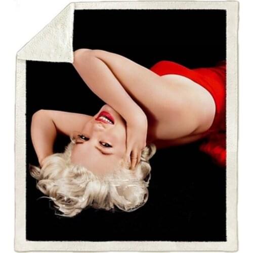 Marilyn Monroe 3d printed fleece blanket for Beds Hiking Picnic Thick Quilt Fashionable Bedspread Sherpa Throw Blanket style-5