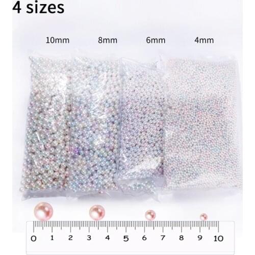 Hot Sale 850Pcs-14000pcs/Bag DIY pearl beads wholesale beads 4/6/8/10mm No Hole round plastic Acrylic ABS Imitation pearl beads