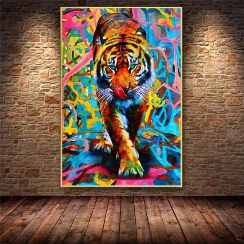 Graffiti Tiger Colorful Modern Wall Art Decorative Pictures Posters And Prints For Living Room Cuadros Animal Home Decor
