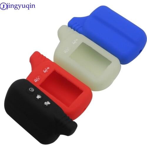 Jingyuqin Remote TZ9030 Silicone Case KeyChain For Russian 2-way Alarm System Alarm Key Fob For Tomahawk TZ9030 Keyring