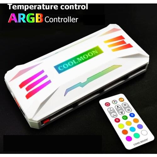 ARGB Controller 4Pin PWM Cooling Fan 5V 3Pin ARGB RGB Controller Computer Safety Parts for COOLMOON PC Case Chassis Radiator