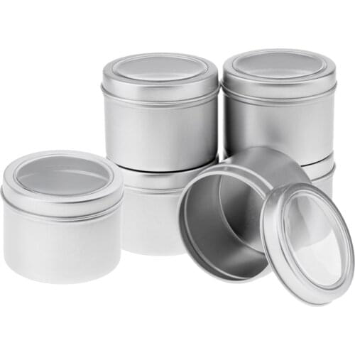 6Pcs Round Tin, Jar, Bottle, Can, Storage Container for Tea Candle