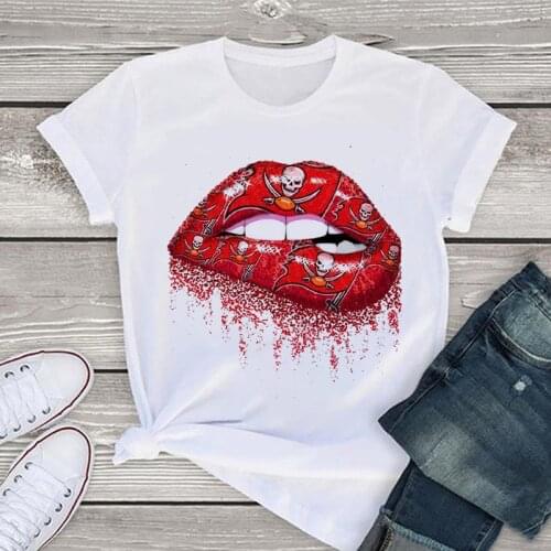2020 Summer New Womens Tops T-shirt Harajuku Fashion Tees Sexy Lips Printed Female T Shirt Casual Short-sleeved Tshirt Clothing