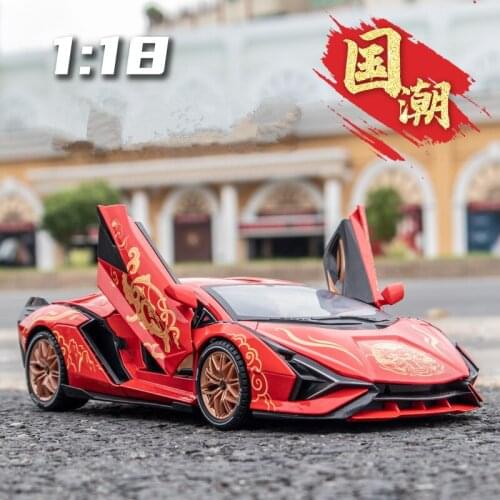 Large Size 1:18 Sina Sports Alloy Car Model Diecasts & Toy Vehicles Metal Simulation Car Model Collection Sound Light Kids Gift