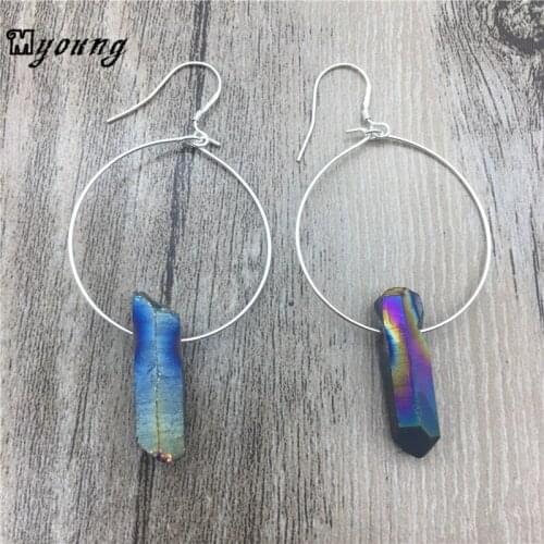 Fashion Crystal titanium Spike beautiful female BOHO style Dangle Drop earrings MY1425