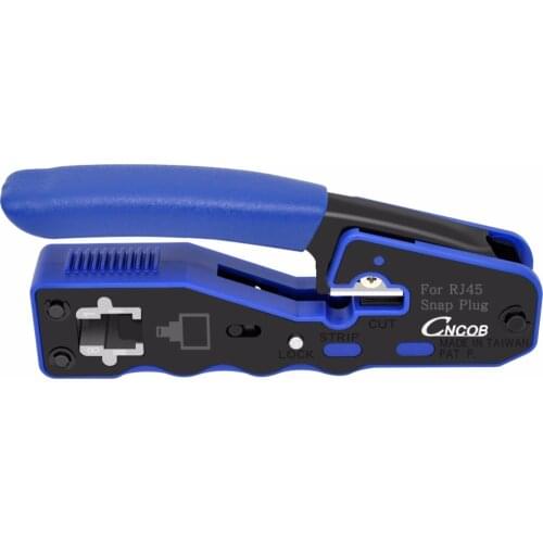 Pass Through RJ45 Crimper tool Kit for Cat5 Cat6 Cat6a Connectors Modular Plugs 8P8C Crimp Tool Blue