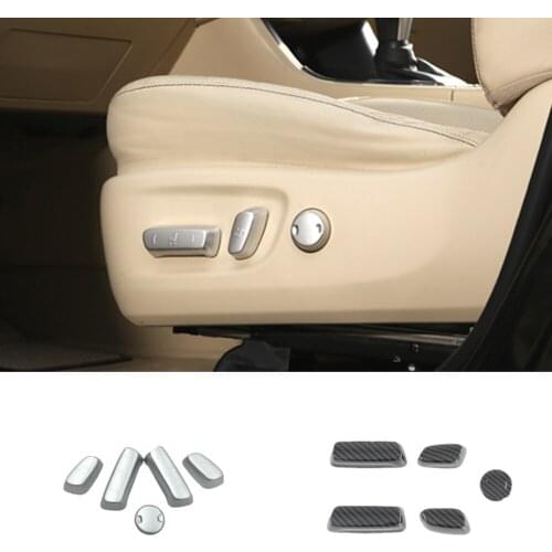 Car Sticker Detector Seat Adjustment Knob Button Switch Trim Frame Accessories Parts 5pcs For Toyota Sienna 2018 2019 2020