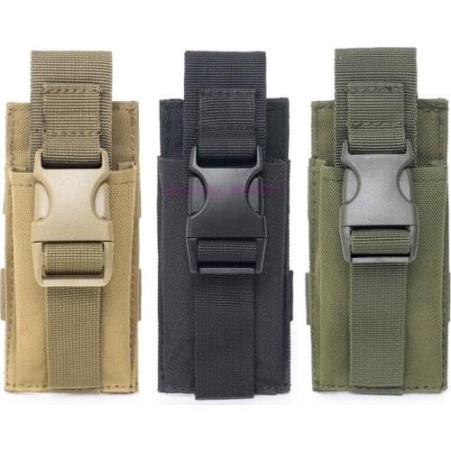 By DHL 100pcs Outdoor Hunting Tactical Flashlight Pouch Nylon Combat Torch Waist Bag Small Size Portable Flashlight Holster