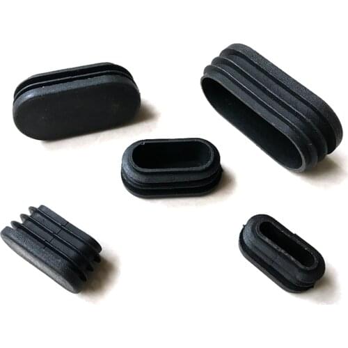5/10/20pcs Oval Plastic Black Blanking End Cap Chair Table Feet Cap Tube Pipe Insert Plug Bung Decorative Dust Cover