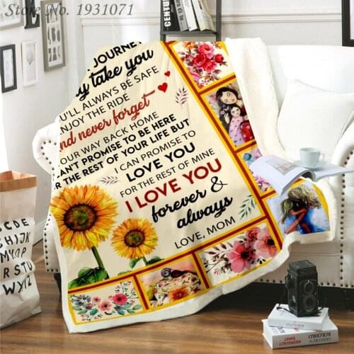 Sunflower Express Love Blanket 3D Print Sherpa Blanket on Bed Home Textiles Dreamlike Gift Blanket 06