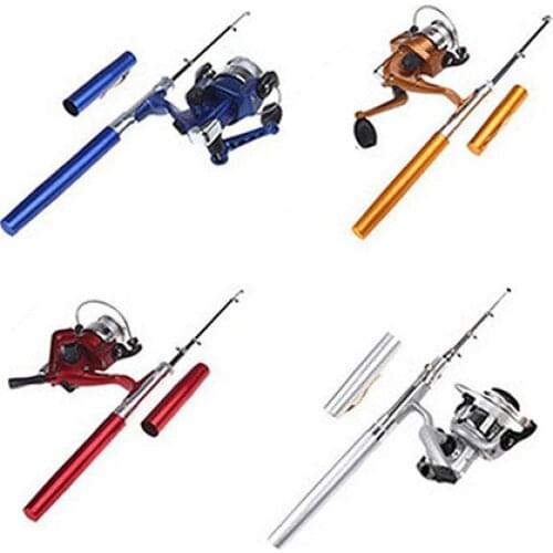 80%HOT Telescopic Mini Pen Shape Portable Pocket Fish Spinning Rod Pole with Fishing Reel