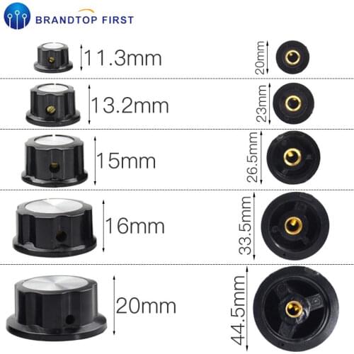 Potentiometer Knob Kit for Hole 6mm Dia MF-A01 MF-A02 MF-A03 MF-A04 MF-A05 Rotary Switch Knobs Caps