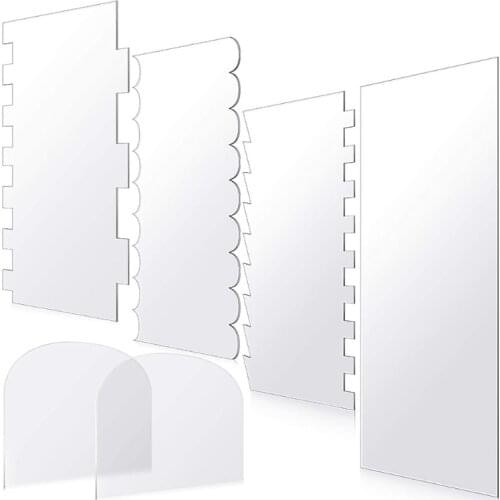 Transparent Cake Scraper Edge Variety of Pattern Styles Zigzag Wave Buttercream Icing Decoration Edge Stripe Kitchen