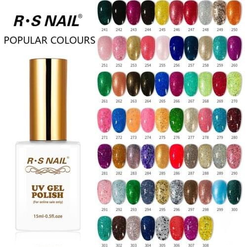 RS NAIL 15ml UV Color Nail Gel Polish 308 Colors Gel Varnish #241-308 Black White Red Gel Lacquer Of Nail Art Gel Polish (5)