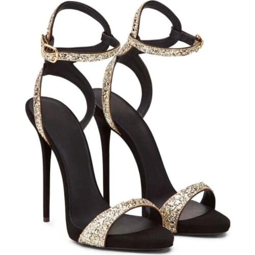 Summer Sandals Thin High Heel Open Toe Fashion Womens Shoes Buckle Super High Heels Banquet Show Sandals Large Size Sandalias