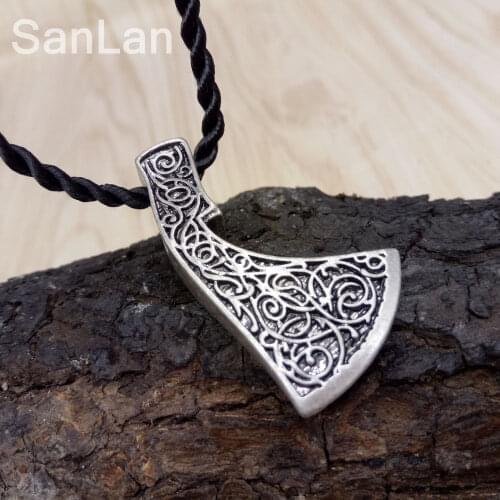 SanLan Brand 20pcs huge slavic peruns axe pendant amulet necklace norse jewelry