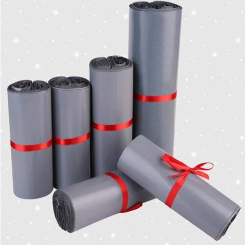 DHL 600Pcs/Lot Gray Poly Mailing Pack Pocket Soft Plastic Mailers Bag Express Envelope Express Courier Mailer Packing Bags