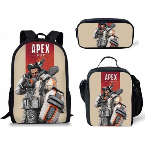 Teenager School Backpack 3 Pcs/Set Game Hero Printed Backpacks For Men Boys Girls School Bags Children Schoolbag Fashion Mochila