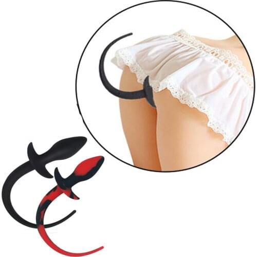 Silicone Dog Tail Anal Open Butt Plug With Dog Tail Anal Plug For Woman Men Anal Dilator Dog BDSM Roleplay Adult Sex Toys