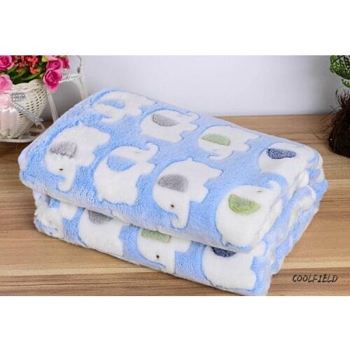 Elephant Cute Floral Pet Warm Star Print Cat Kitten Dog Puppy Fleece Soft Blanket Beds Mat Suitable for Small Large Pets Quilt