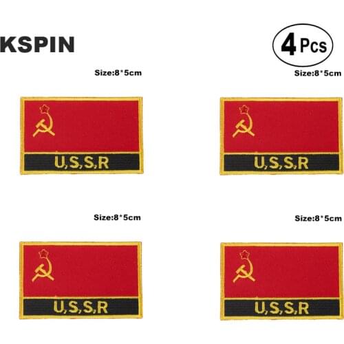 USSR Rectangular Shape Flag Iron on Saw on Patches Embroidered Flag Patches National Flag Patches for Clothing