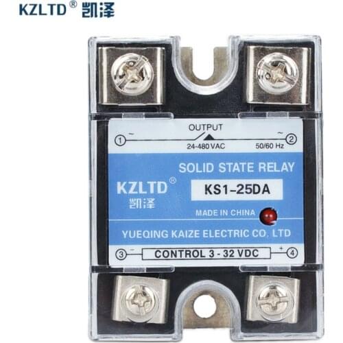 SSR-25DA DC-AC 25A Solid State Relays 220V AC Output 3-32V DC to 24-480 V AC 12V Solid State Relay Module Switch SSR 25A