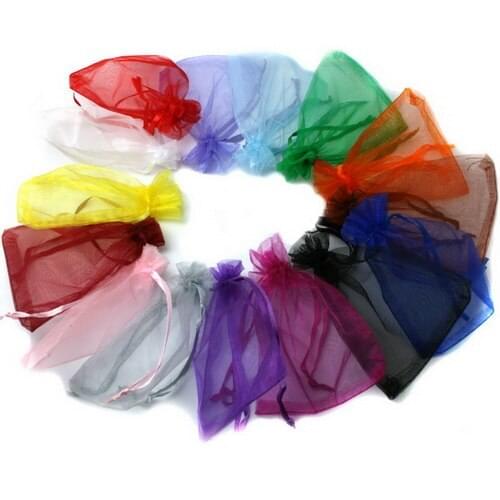 Top Sale 10pcs/bag 16 Colors Size 7x9cm organza packaging display & Christmas Birthday Gift Pouches For DIY Bag