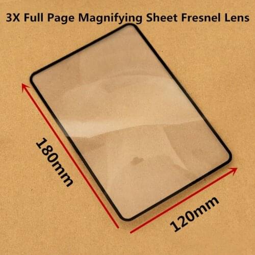 180*120mm Magnification Magnifier 180*120mm Full Page Magnifying Sheet Fresnel Lens bookmark reading magnifying card lens