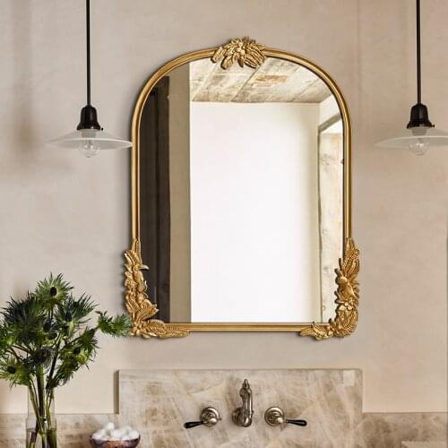 Vintage Carved Mirror Bathroom Mirror Home Decoration Custom Bathroom Wall-mounted Anti-fog Mirror