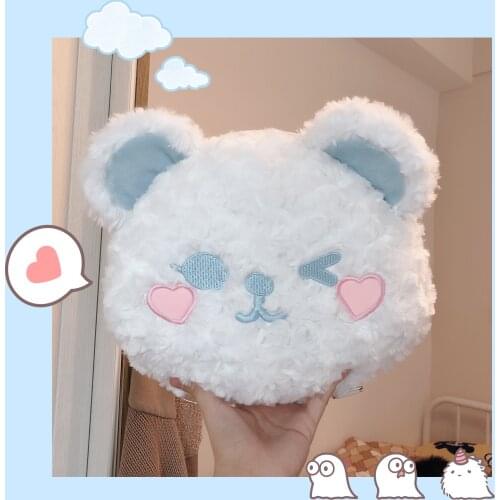 Japanese soft girl cute bear messenger bag lolita plush doll student shoulder bag kawaii girl bag loli cosplay gothic lolita