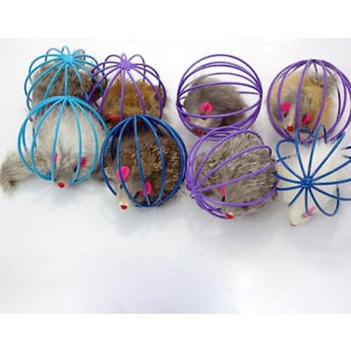 Pet Cat Kitten Funny Gift Playing Toys False Mouse in Rat Cage Ball New