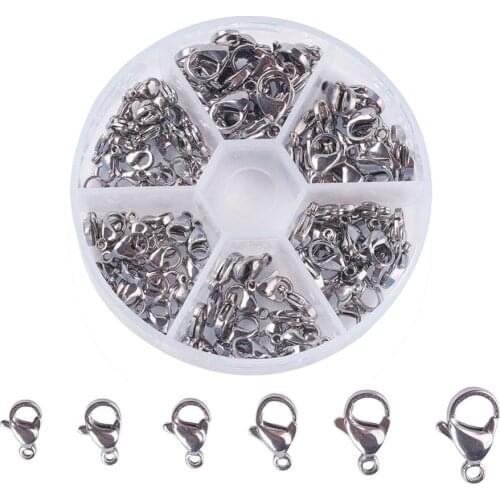 304 Stainless Steel Lobster Claw Clasps Necklace Bracelet End Link for Jewelry Making DIY Findings Accessories Supplies Material