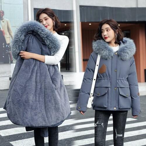 Women Winter Thick Jacket Wool Liner Parkas Warm Mid-Long Jackets Hooded Parka Fur Inside Cotton Coat Female Plus size 3XL