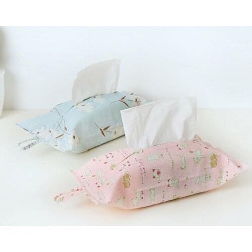 1PC Cotton Linen Tissue Box Towel Napkin Dispenser Storage Bag Paper Holder Living Room Paper Cover Bag Tissue Case Organizer