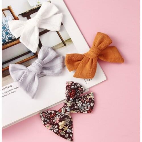 1pc Bow Hairpins Girls Lovely Fashion Hair Clips Floral Hair Korea Accessories Solid color Hairgrips Childrens Head wear