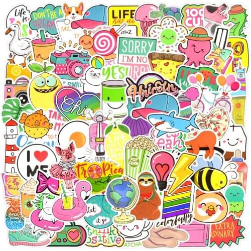 150 PCS Graffiti Anime Stickers Toys for Children Kawaii Fashion Girl Style Decals Sticker DIY Laptop Luggage Bike Water Bottle
