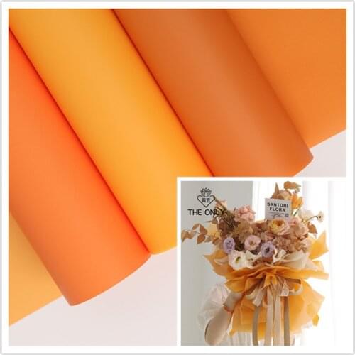 20pcs Orange Waterproof Flower Wrapping Paper Bouquet Wrapping Paper Florist Gift Wrapping Material