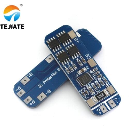 3S 10A 12V Lithium Battery Charger Protection Board Module for 3pcs 18650 Li-ion Battery Cell Charging BMS 11.1V 12.6V