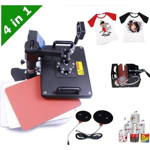4 in 1 Cheap 30*38CM 8 in 1 Combo Heat press Machine Sublimation Printer 2D Heat Transfer Machine for Cap Mug Plate Tshirts