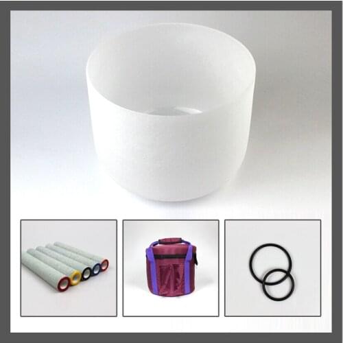 8 inch quartz crystal singing bowls 432hz with Carry bag ,O-ring and Crystal mallet