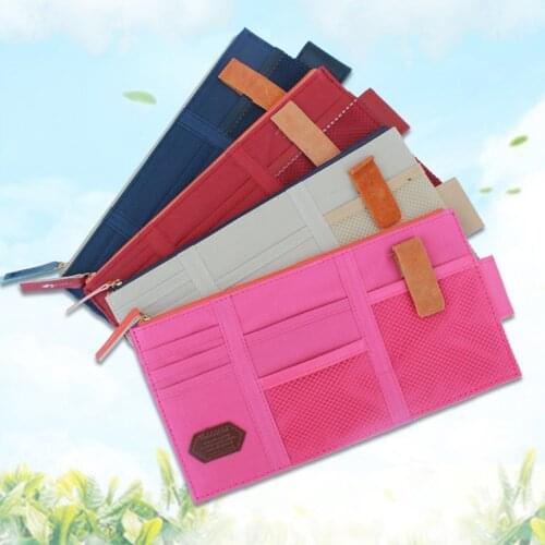 Car Multifunctional storage bag for sun visor car storage card bag mobile phone bag bill holder card holder