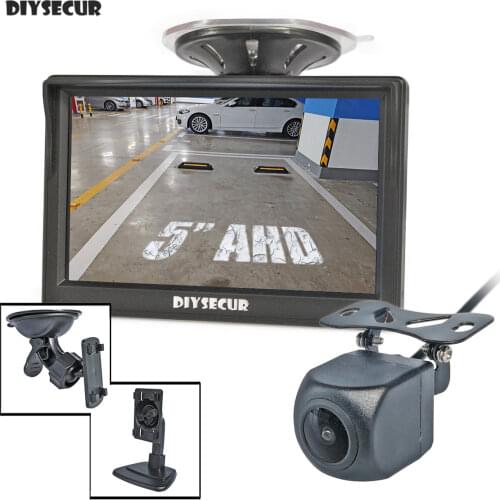 DIYSECUR 5" AHD Car Monitor 1920x1080P HD 170 Degree Starlight Night Vision Backup Camera Vehicle Reverse for Car SUV MPV RV