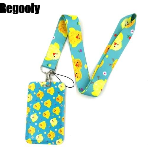 10pcs Yellow Chicken Duck Key lanyard Car KeyChain ID Card Pass Gym Mobile Phone Badge Kids Key Ring Holder Jewelry Decorations