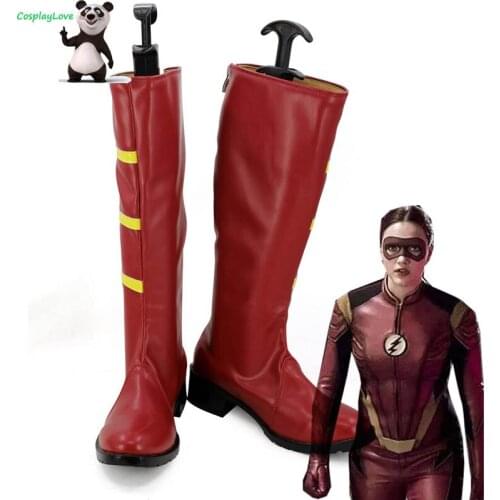 DC The Flash 3 Female Speedster Jesse Quick Red Shoes Cosplay Shoes Boots CosplayLove For Halloween Christmas