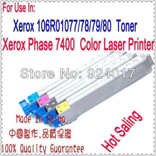 For Xerox Phaser 7400 7300 7300n 7400n Color Printer 106R01077 106R01078 106R01079 106R01080 Refill Full Toner Cartridge Kit